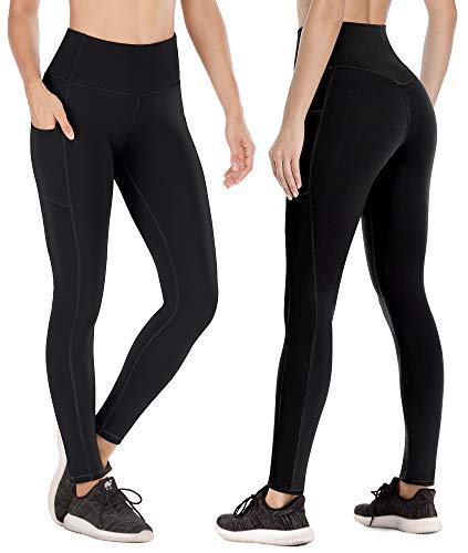 Heathyoga Fleece Lined Leggings Women Thermal Leggings for Women with Pockets Warm Leggings for Winter Yoga Pants Black